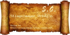 Stiegelmayer Orbán névjegykártya
